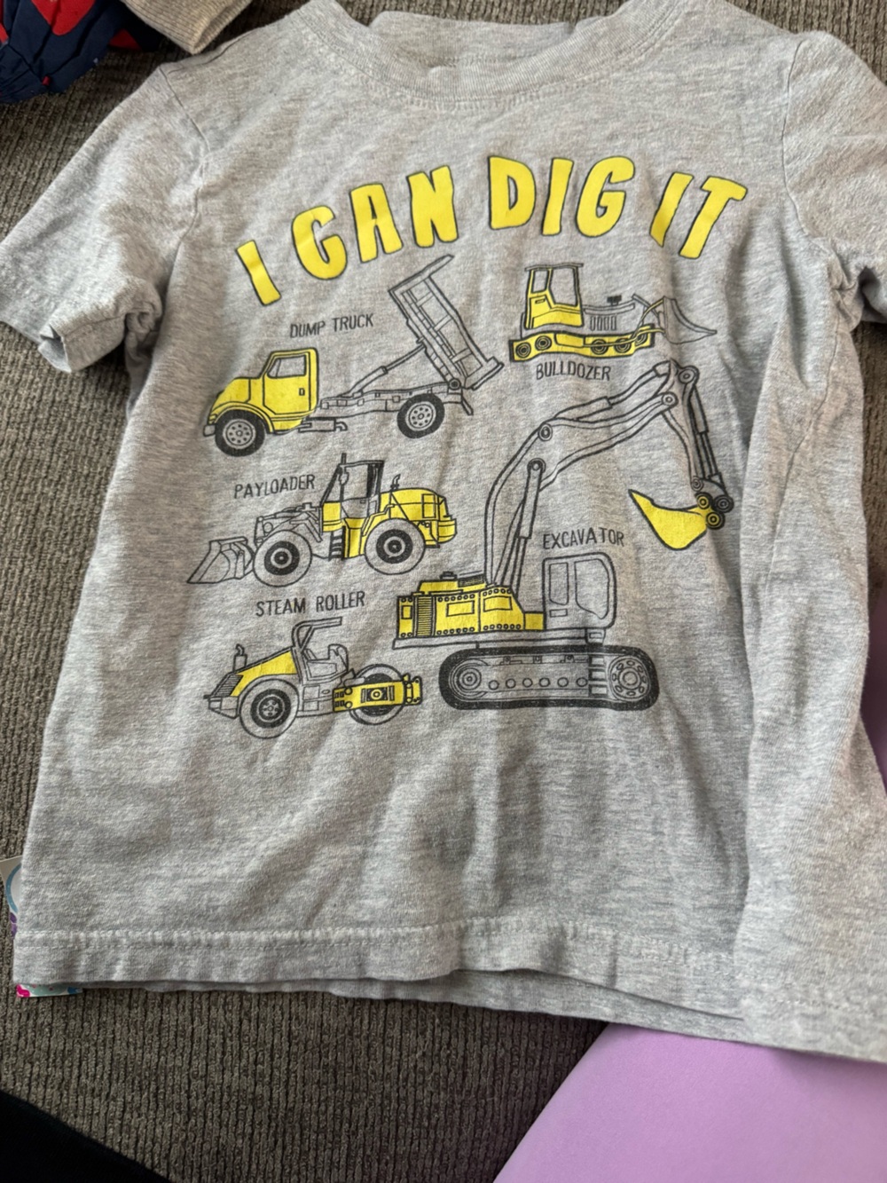 Carter's Light Gray Crewneck Tee with White Interior Print